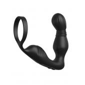 Черный вибростимулятор простаты с эрекционным кольцом Ass-Gasm Pro P-Spot Milker - Pipedream - в Ачинске купить с доставкой