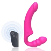 Розовый безремневой страпон Straples Strap-On Dildo - Erokay - купить с доставкой в Ачинске
