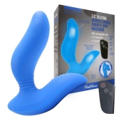 Синий вибромассажер простаты 3,5’’ Remote Control Curve P-spot Massager - 12 см. - Erokay - в Ачинске купить с доставкой