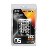 Прозрачная насадка с капельками STAY HARD COCK SLEEVE 05 CLEAR - Blush Novelties - в Ачинске купить с доставкой