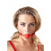 Силиконовый кляп-шар на чёрных ремешках Red Gag silicone - Orion - купить с доставкой в Ачинске