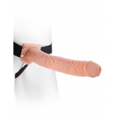 Фаллопротез телесного цвета Hollow Strap-On - 29 см. - Pipedream - купить с доставкой в Ачинске