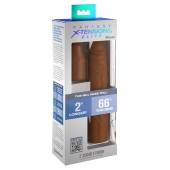 Коричневая насадка на член 2  Silicone X-tension - 20,3 см. - Pipedream - в Ачинске купить с доставкой