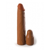 Коричневая насадка на член 2  Silicone X-tension - 20,3 см. - Pipedream - в Ачинске купить с доставкой