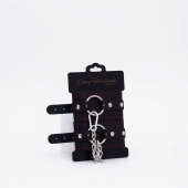Черно-красные кожаные оковы - Crazy Handmade - купить с доставкой в Ачинске