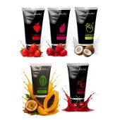 Набор из 5 съедобных лубрикантов JUJU (клубника, малина, тропические фрукты, вишня, кокос) - JuJu - купить с доставкой в Ачинске