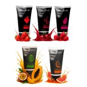 Набор из 5 съедобных лубрикантов JUJU (клубника, малина, тропические фрукты, вишня, грейпфрут) - JuJu - купить с доставкой в Ачинске