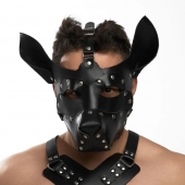 Черная кожаная маска «Собака» - Crazy Handmade - купить с доставкой в Ачинске