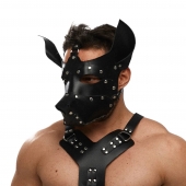 Черная кожаная маска «Собака» - Crazy Handmade - купить с доставкой в Ачинске