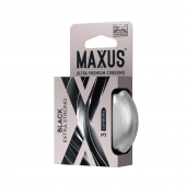 Черные утолщенные презервативы MAXUS Extra Strong с железным кейсом - 3 шт. - Maxus - купить с доставкой в Ачинске