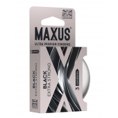 Черные утолщенные презервативы MAXUS Extra Strong с железным кейсом - 3 шт. - Maxus - купить с доставкой в Ачинске