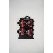 Черно-красные кожаные наручники с бантиками - Crazy Handmade - купить с доставкой в Ачинске