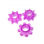 Набор из 3 лиловых эрекционных колец различной формы - Erowoman-Eroman - в Ачинске купить с доставкой
