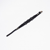 Черный ажурный чокер с золотистой фурнитурой - Crazy Handmade - купить с доставкой в Ачинске