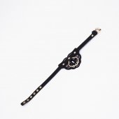 Черный чокер с клепками и золотистой фурнитурой - Crazy Handmade - купить с доставкой в Ачинске