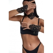 Фигурный набор для БДСМ-игр с узорами и золотистой фурнитурой - Crazy Handmade - купить с доставкой в Ачинске