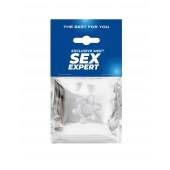Прозрачное эластичное эрекционное кольцо с 6 шариками - Sex Expert - в Ачинске купить с доставкой