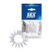 Эластичное эрекционное кольцо с шариками и лучами - Sex Expert - в Ачинске купить с доставкой