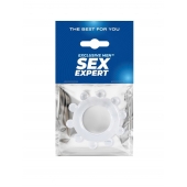 Прозрачное эрекционное кольцо со стимулирующими шариками - Sex Expert - в Ачинске купить с доставкой