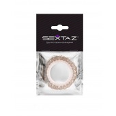 Эрекционное кольцо с бежевыми «ресничками» - Sextaz - в Ачинске купить с доставкой