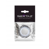 Эластичное эрекционное колечко с черными «ресничками» - Sextaz - в Ачинске купить с доставкой