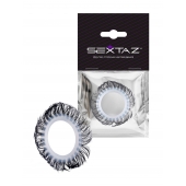 Эластичное эрекционное колечко с черными «ресничками» - Sextaz - в Ачинске купить с доставкой