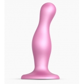 Розовая насадка Strap-On-Me Dildo Plug Curvy size M - Strap-on-me - купить с доставкой в Ачинске