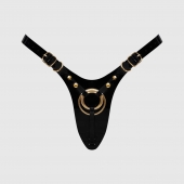 Черный пояс для фиксации насадок Strap-On-Me Leatherette Harness Fabulous - Strap-on-me - купить с доставкой в Ачинске