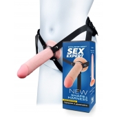 Мужской полый страпон на регулируемых ремешках - 22 см. - Sex Expert - купить с доставкой в Ачинске