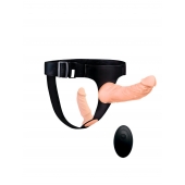 Женский страпон с 2 насадками, вибрацией и пультом ДУ - Erowoman-Eroman - купить с доставкой в Ачинске