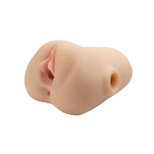 Телесный мастурбатор с вибрацией Double Pounder Vibrating Squeeze Stroker - Pipedream - в Ачинске купить с доставкой