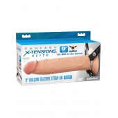 Телесный пустотелый фаллопротез 9’’ Hollow Silicone Strap-On - 24,1 см. - Pipedream - купить с доставкой в Ачинске