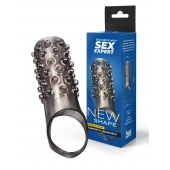 Дымчатая насадка на пенис с выпуклостями - 12 см. - Sex Expert - в Ачинске купить с доставкой