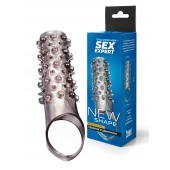 Дымчатая насадка на пенис с шипами и выпуклостями - 12 см. - Sex Expert - в Ачинске купить с доставкой