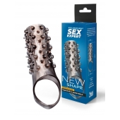 Дымчатая насадка на пенис с шипами и выпуклостями - 12,5 см. - Sex Expert - в Ачинске купить с доставкой