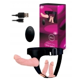 Женский страпон с 3 насадками и вибрацией - Erowoman-Eroman - купить с доставкой в Ачинске