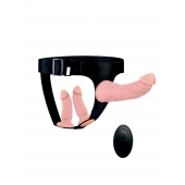 Женский страпон с 3 насадками и вибрацией - Erowoman-Eroman - купить с доставкой в Ачинске