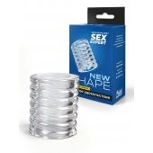 Прозрачная сквозная насадка на пенис с ребрышками - Sex Expert - в Ачинске купить с доставкой