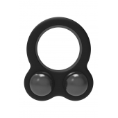 Черное эрекционное кольцо с утяжелителями Cockring Dual Weight - Dream Toys - в Ачинске купить с доставкой