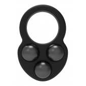 Черное эрекционное кольцо с утяжелителями - Dream Toys - в Ачинске купить с доставкой