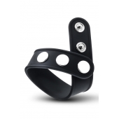 Черное эрекционное кольцо на кнопках - Blush Novelties - в Ачинске купить с доставкой