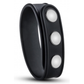 Черное эрекционное кольцо на кнопках - Blush Novelties - в Ачинске купить с доставкой