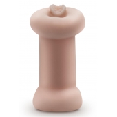 Телесный люминесцентный двусторонний мастурбатор Tasha - Blush Novelties - в Ачинске купить с доставкой