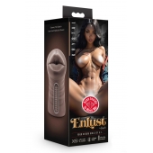 Коричневый мастурбатор-ротик Krystal Vibrating Masturbator - Blush Novelties - в Ачинске купить с доставкой
