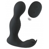 Черная анальная пробка с вибрацией, вращением и пультом ДУ RC Butt Plug with 2 Functions - Orion - в Ачинске купить с доставкой