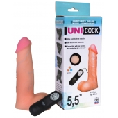 Фаллическая насадка Харнесс UNICOCK 5,5  с вибрацией - 17 см. - LOVETOY (А-Полимер) - купить с доставкой в Ачинске