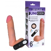 Фаллическая насадка Харнесс UNICOCK 6  с вибрацией - 18 см. - LOVETOY (А-Полимер) - купить с доставкой в Ачинске