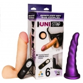 Вибрострапон с двумя насадками UniStrap - 18 и 18 см. - LOVETOY (А-Полимер) - купить с доставкой в Ачинске
