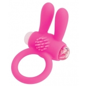 Розовое эрекционное виброкольцо A-toys с ушками - A-toys - в Ачинске купить с доставкой
