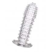 Гелевая прозрачная насадка c шипами - 12 см. - Toyfa Basic - в Ачинске купить с доставкой